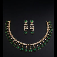 FS Collection Premium American Diamond Statement Necklace Set