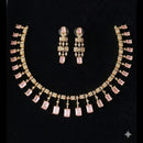 FS Collection Premium American Diamond Statement Necklace Set