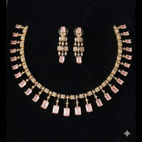 FS Collection Premium American Diamond Statement Necklace Set