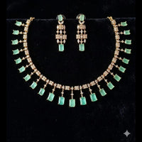 FS Collection Premium American Diamond Statement Necklace Set