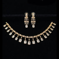FS Collection Premium American Diamond Statement Necklace Set