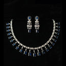 FS Collection Premium American Diamond Statement Necklace Set
