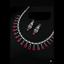 FS Collection Premium American Diamond Statement Necklace Set