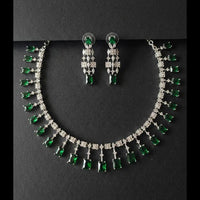 FS Collection Premium American Diamond Statement Necklace Set