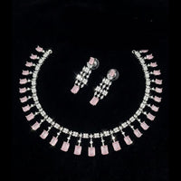 FS Collection Premium American Diamond Statement Necklace Set