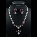 FS Collection Premium American Diamond Statement Necklace Set