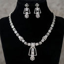 FS Collection Premium American Diamond Statement Necklace Set