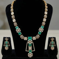 FS Collection Premium American Diamond Statement Necklace Set