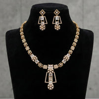 FS Collection Premium American Diamond Statement Necklace Set
