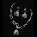 FS Collection Premium American Diamond Statement Necklace Set