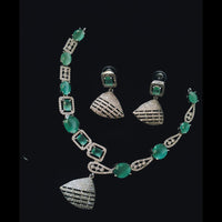 FS Collection Premium American Diamond Statement Necklace Set