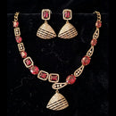 FS Collection Premium American Diamond Statement Necklace Set