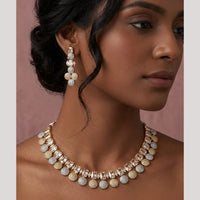 FS Collection Premium American Diamond Statement Necklace Set