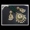 FS Collection Royal Look Pota Stone And Pearl Long Necklace Set