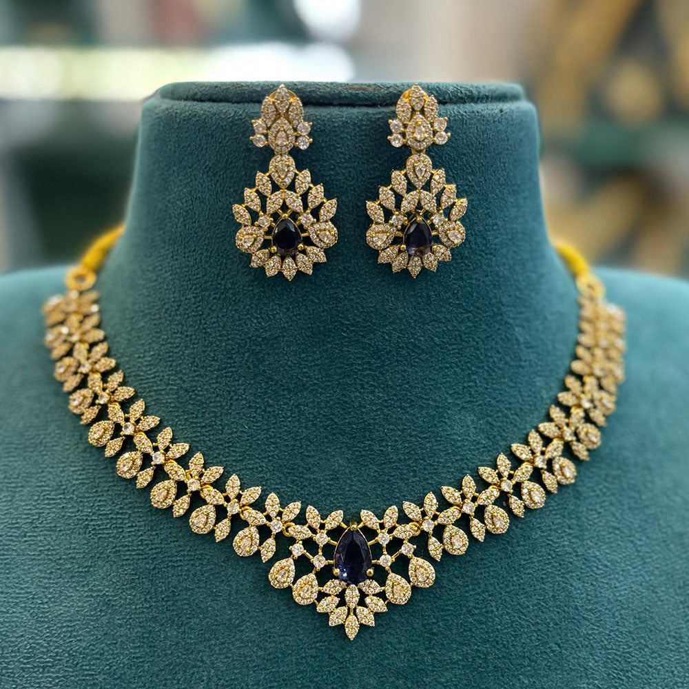 FS Collection Royal Look American Daimond And Austrian Stone Necklace Set