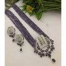 FS Collection Premium American Diamond Statement Long Necklace Set