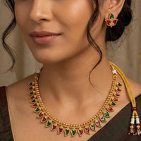 FS Collection Ethnic Design Pota Stone Necklace Set