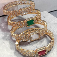 FS Collection Designer Polki Kundan Openable Kada Bracelet