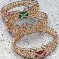 FS Collection Designer Polki Kundan Openable Kada Bracelet