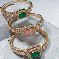 FS Collection Designer Polki Kundan Openable Kada Bracelet