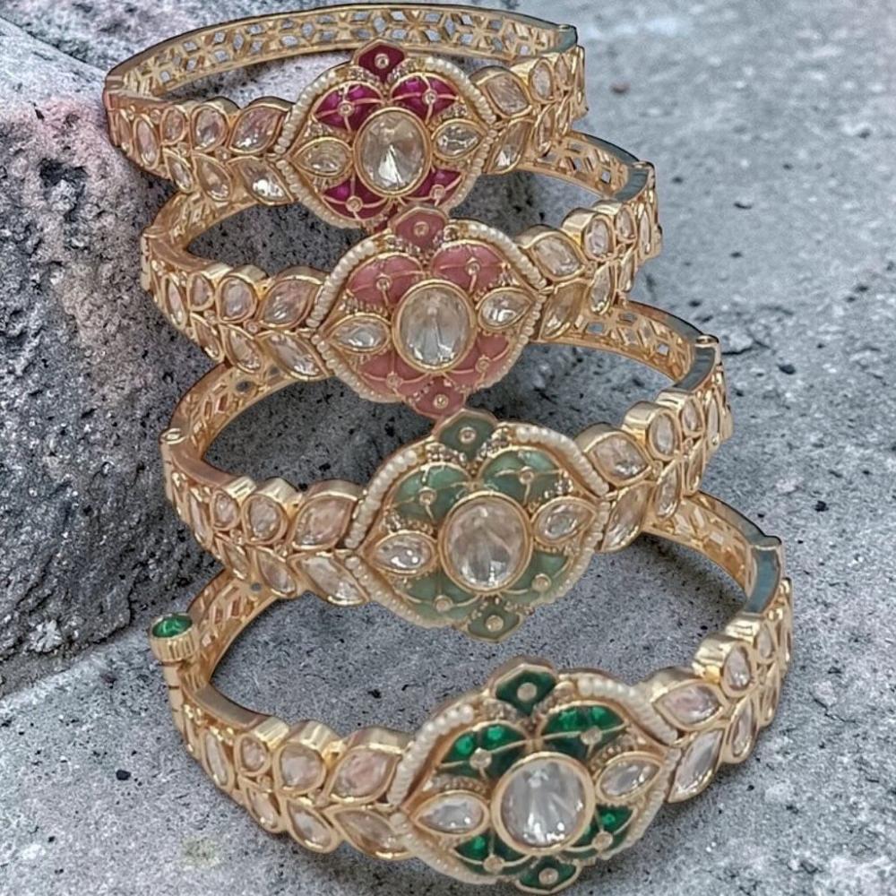 FS Collection Designer Polki Kundan Openable Kada Bracelet