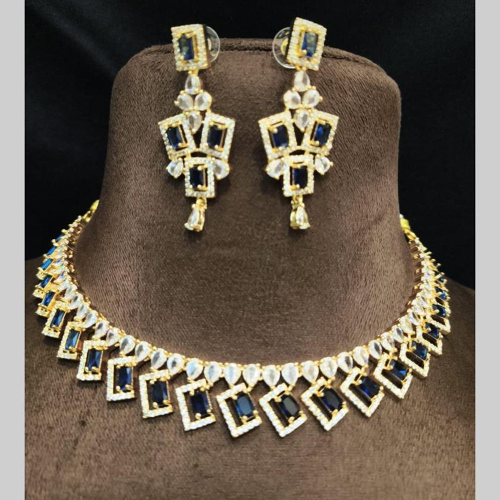 FS Collection Premium American Diamond Statement Necklace Set