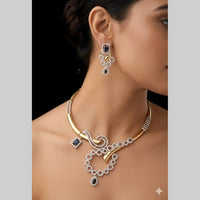 FS Collection Premium American Diamond Statement Necklace Set