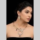 FS Collection Premium American Diamond Statement Necklace Set