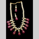 FS Collection Luxury Kundan Stone And Beads Necklace Set