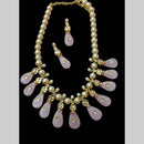 FS Collection Luxury Kundan Stone And Beads Necklace Set