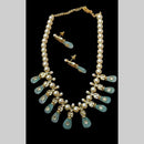 FS Collection Luxury Kundan Stone And Beads Necklace Set