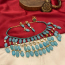 FS Collection Luxury Kundan Stone And Beads Necklace Set
