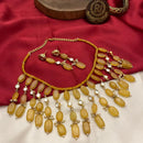 FS Collection Luxury Kundan Stone And Beads Necklace Set