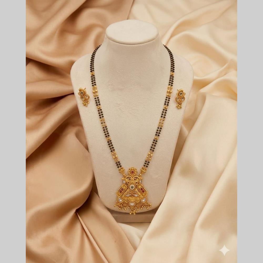FS Collection Modern Ethnic Pota Stone And Beads Mangalsutra