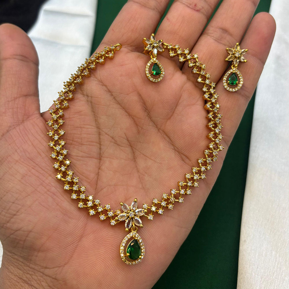 FS Collection Glamorous Crystal Stone Necklace Set