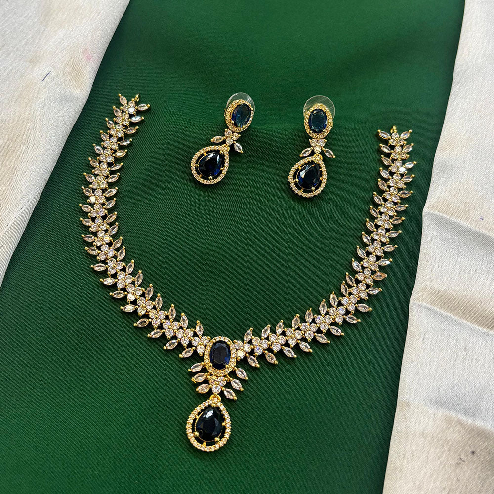 FS Collection Glamorous Crystal Stone Necklace Set