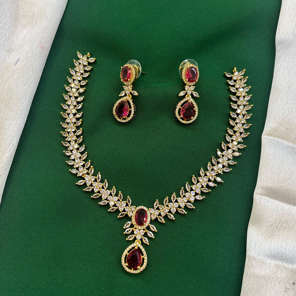 FS Collection Glamorous Crystal Stone Necklace Set