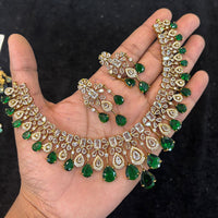 FS Collection Sparkling American Diamond Designer Necklace Set