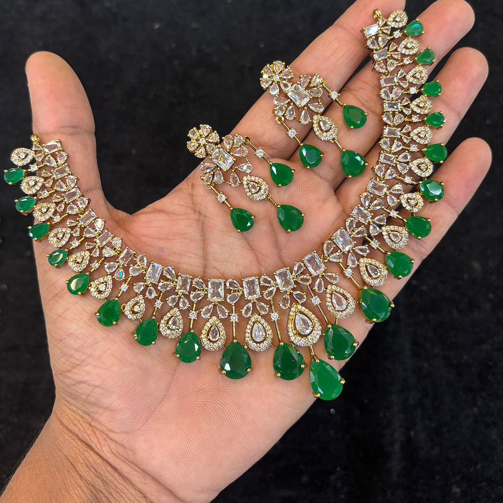 FS Collection Sparkling American Diamond Designer Necklace Set