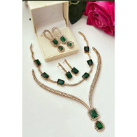 FS Collection Glamorous Crystal Stone Necklace Set