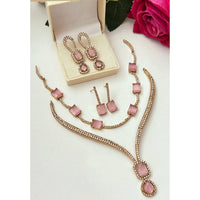 FS Collection Glamorous Crystal Stone Necklace Set