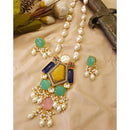 FS Collection Glamorous Pota Stone And Beads Necklace Set