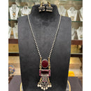 FS Collection 2 Tone Plated Pota Stone And Peal Necklace Set