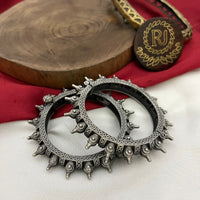 FS Collection Elegant Ethnic Oxidised Plated Openable Bangle Set