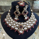 FS Collection Glamorous Pota Stone Beads And Pearl Necklace Set