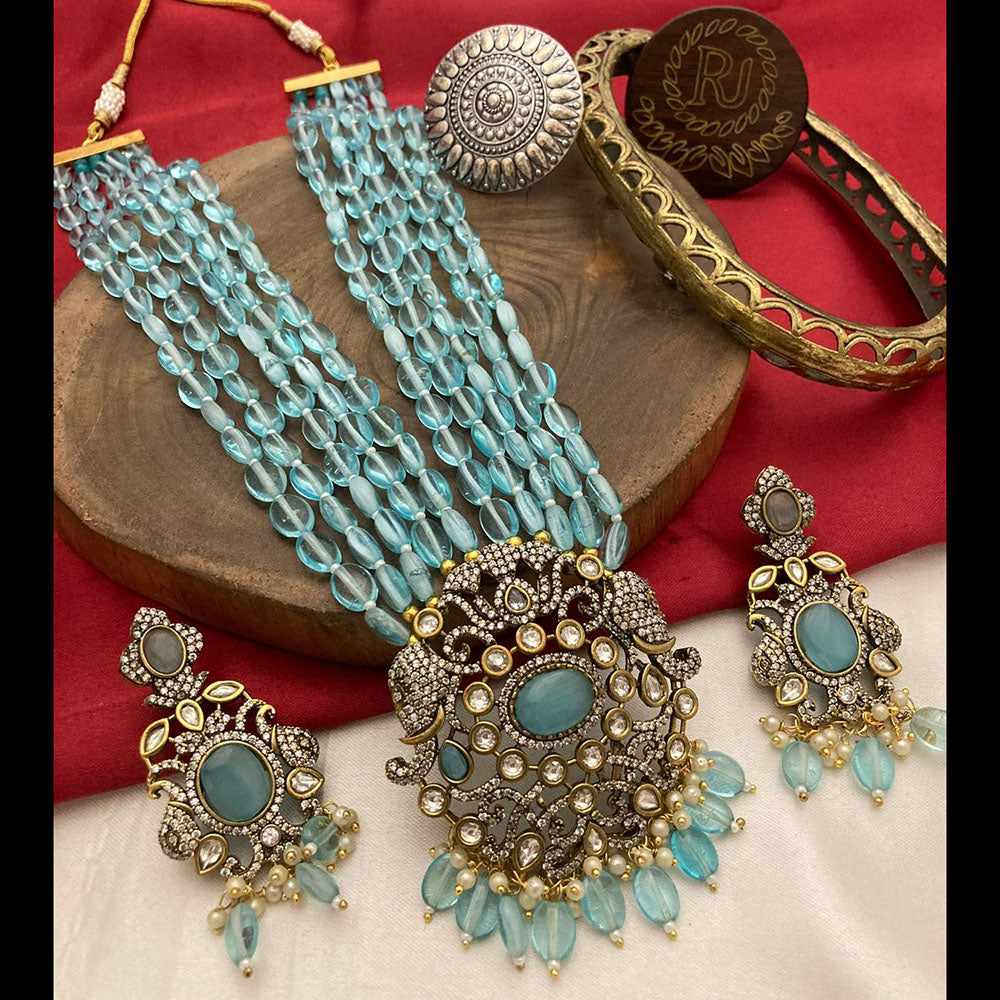 FS Collection Glamorous Pota Stone Pearl And Beads Necklace Set