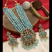 FS Collection Glamorous Pota Stone Pearl And Beads Necklace Set