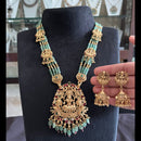 FS Collection Glamorous Pota Stone Pearl And Beads Temple Necklace Set