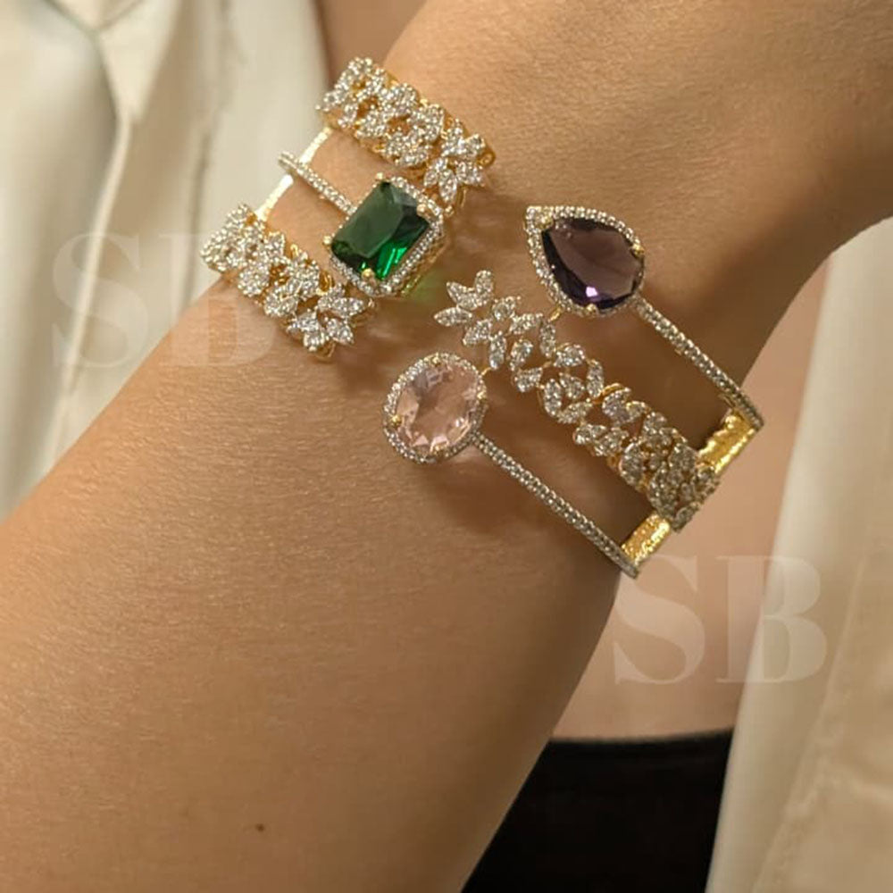 FS Collection Designer American Diamond Openable Kada Bracelet