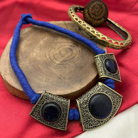 FS Collection Elegant Pota Stone Statement Necklace